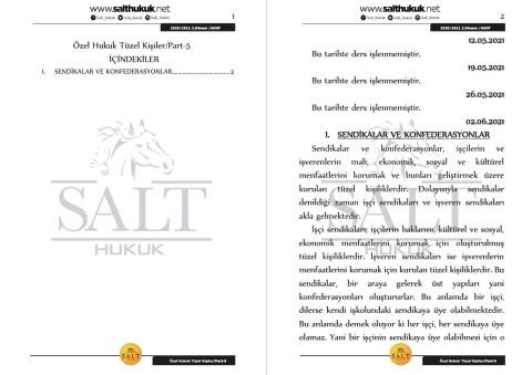 Özel Hukuk Tüzel Kişiler 2. Dönem Part-5 (2020-2021)-AKHF-Konu Anlatım Kitapçığı